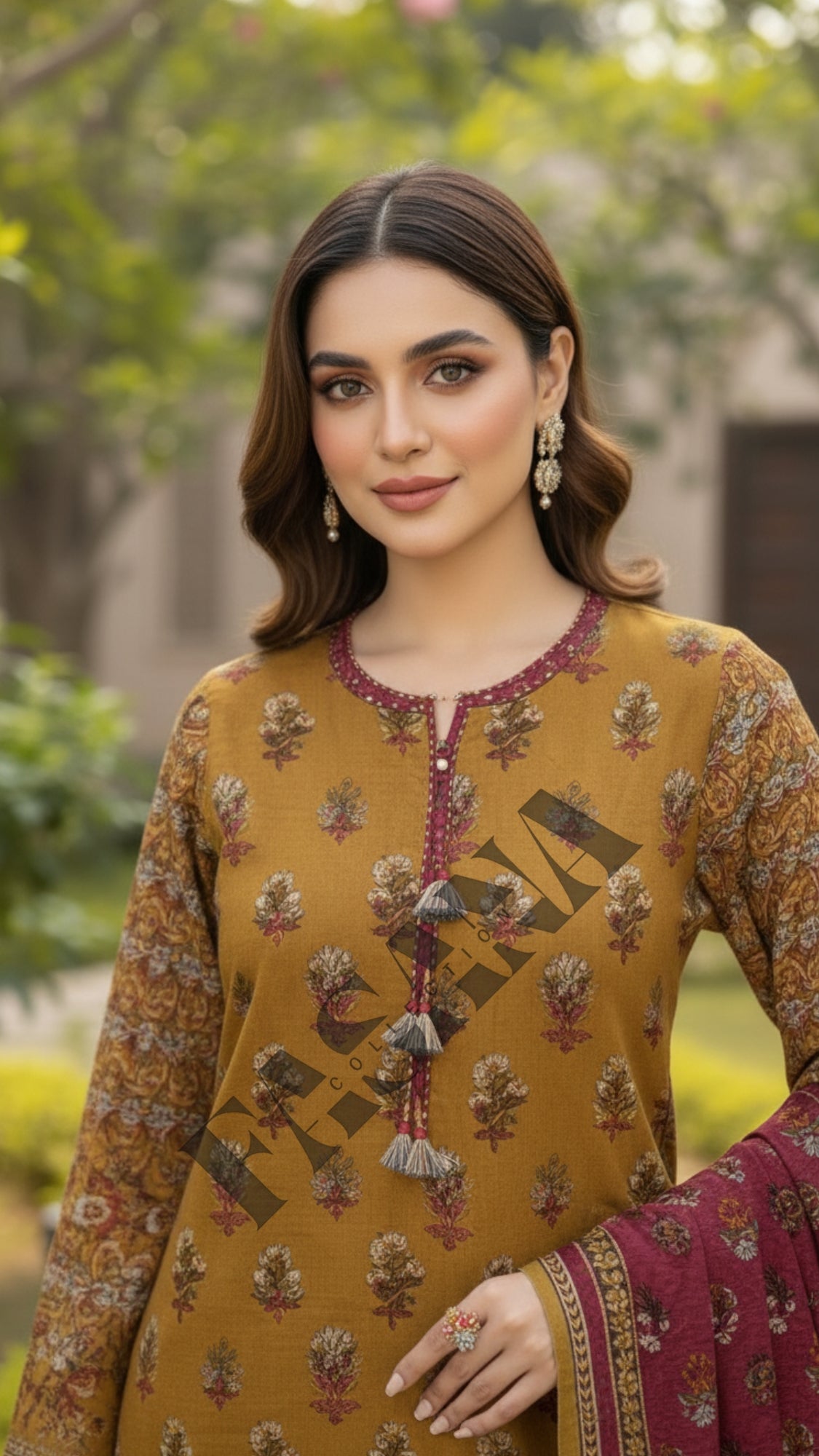 *Fancy pernited lawn shirt* *Jacquard Fancy lawn dubata* *Dyed lawn trouser