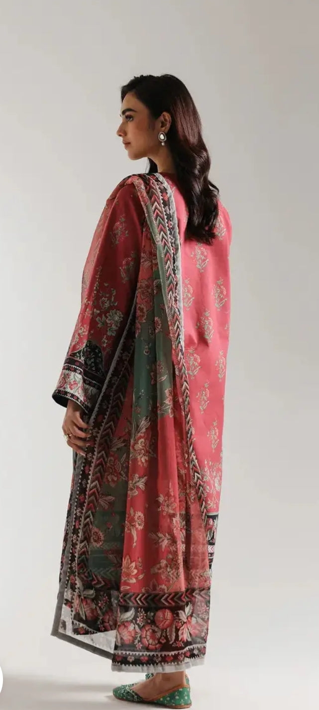 Fancy painted lawn shirt* Fancy lawn voil dubata* *Dyed lawn trouser