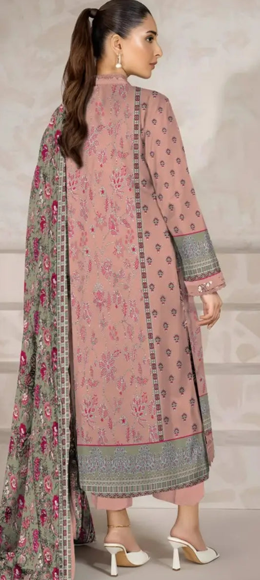 *Fancy printed lawn shirt* *Jacquard Fancy lawn dubata* *Dyed lawn trouser