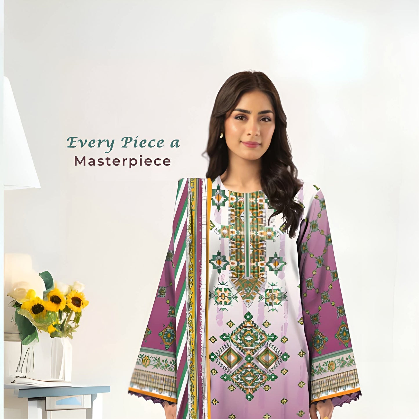 *Fancy pernited lawn shirt* *Jacquard Fancy lawn dubata* *Dyed lawn trouser