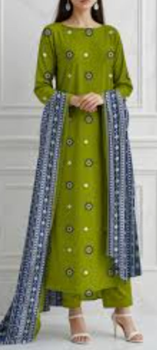 Fancy painted lawn shirt* Fancy lawn voil dubata* *Dyed lawn trouser