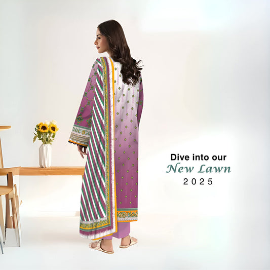 *Fancy pernited lawn shirt* *Jacquard Fancy lawn dubata* *Dyed lawn trouser