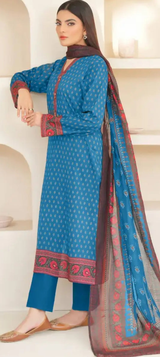 Fancy printed lawn shirt*
*Jacquard Fancy lawn dubata*
*Dyed lawn trouser