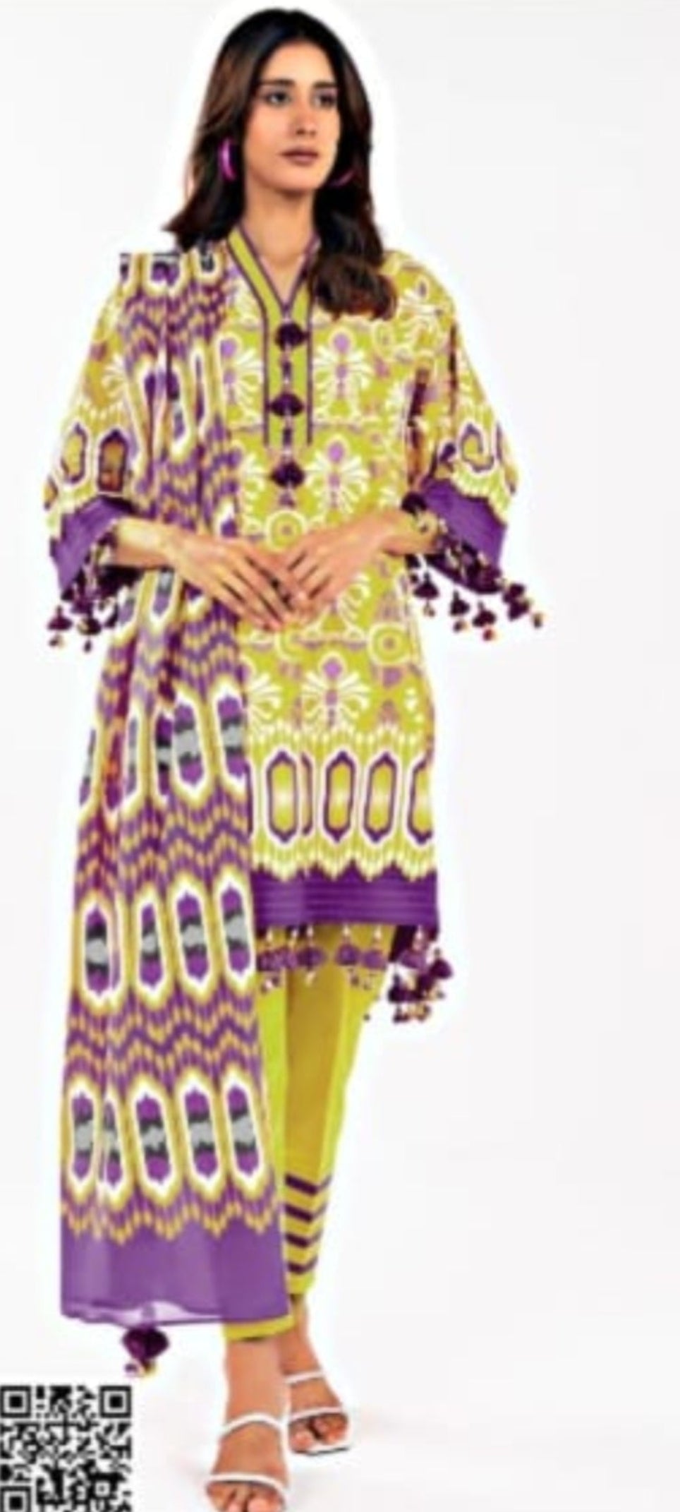 Fancy painted lawn shirt* Fancy lawn voil dubata* *Dyed lawn trouser