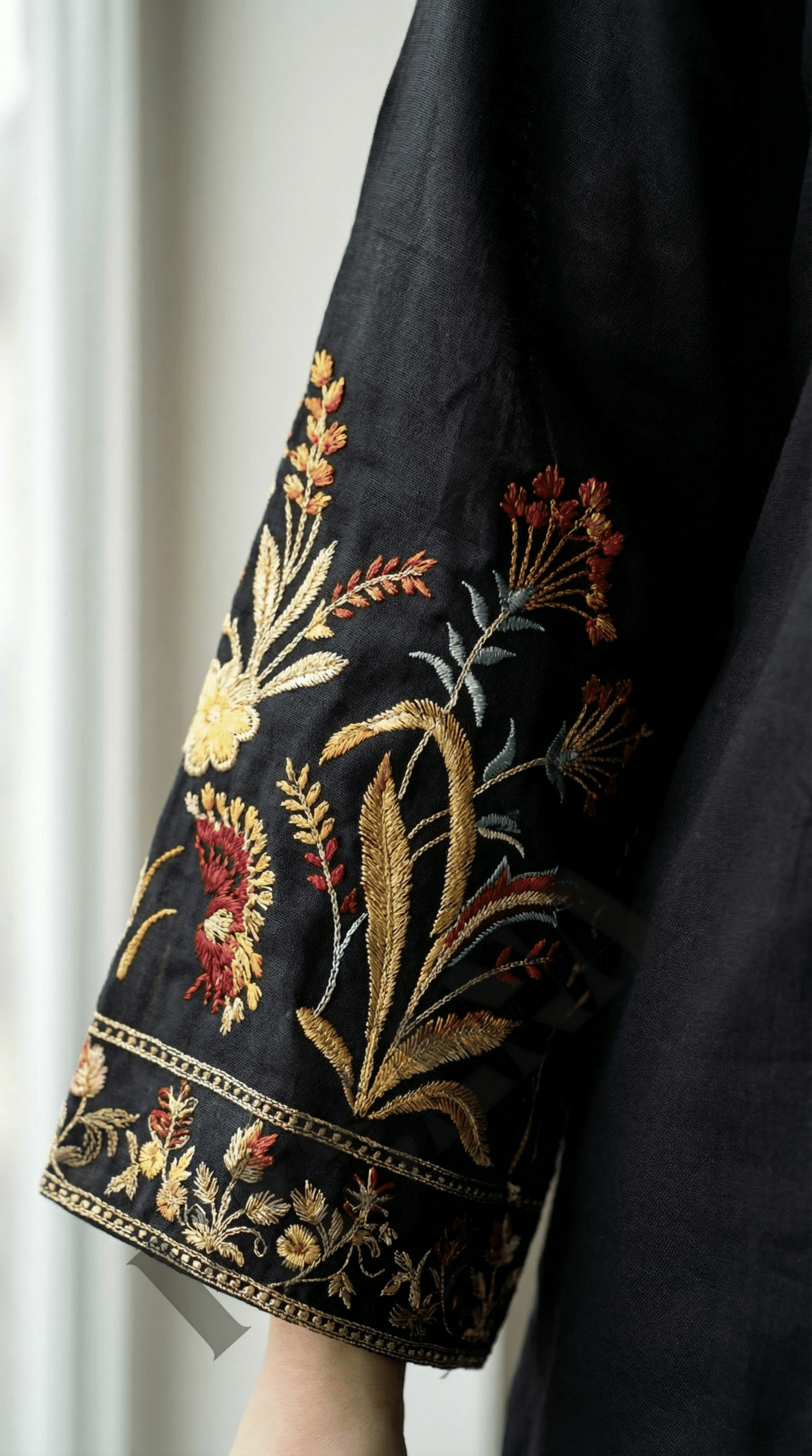 Dhanak 3PC Embroidered Winter Suit with Wool Shawl