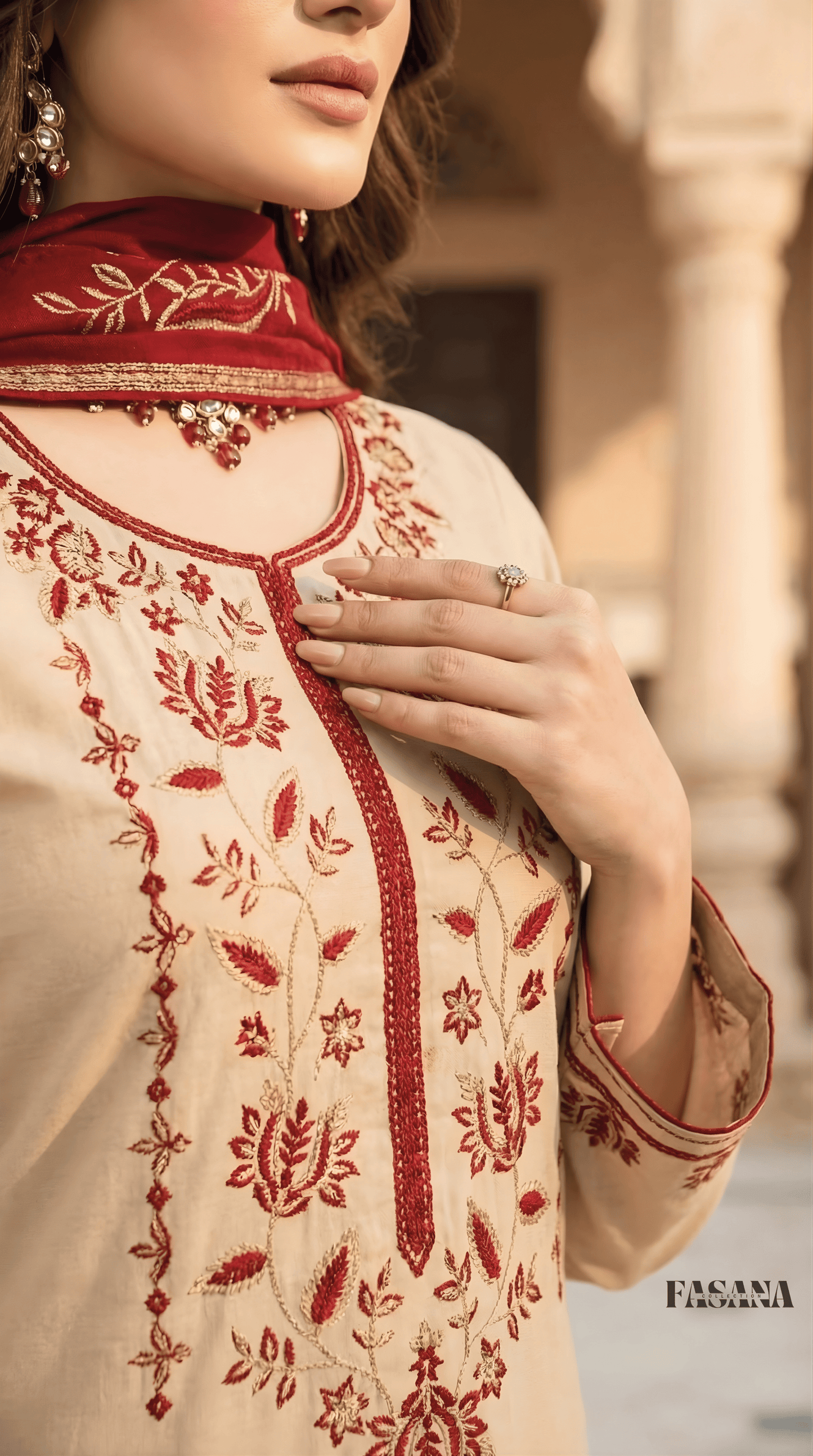 Dhanak 3PC Embroidered Winter Suit – Unstitched