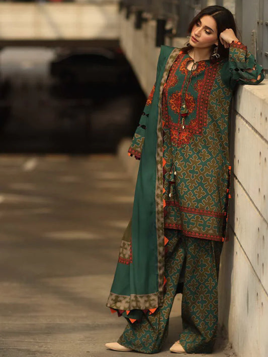 Charizma C -Print Printed Linen Unstitched 3Pc Suit