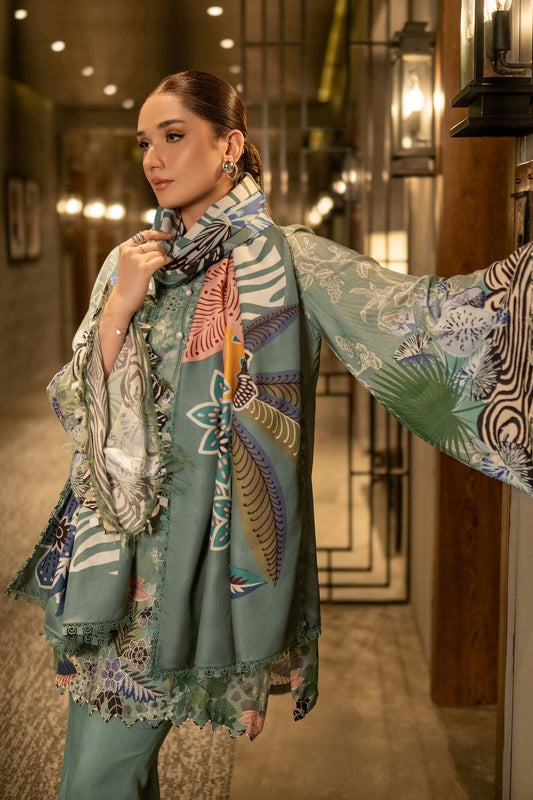 Maria B. 3-PC Unstitched Digital Printed Viscose Collection – Ice Green