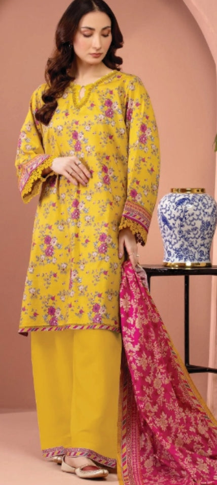 Fancy painted lawn shirt* Fancy lawn voil dubata* *Dyed lawn trouser