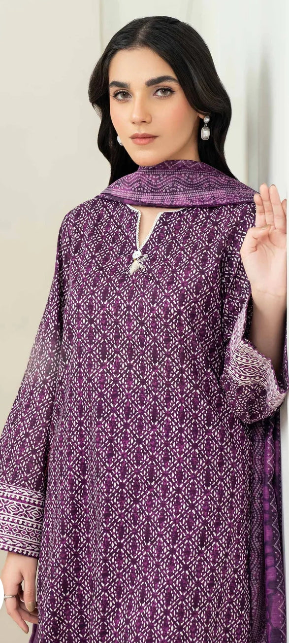 Fancy painted lawn shirt* Fancy lawn voil dubata* *Dyed lawn trouser