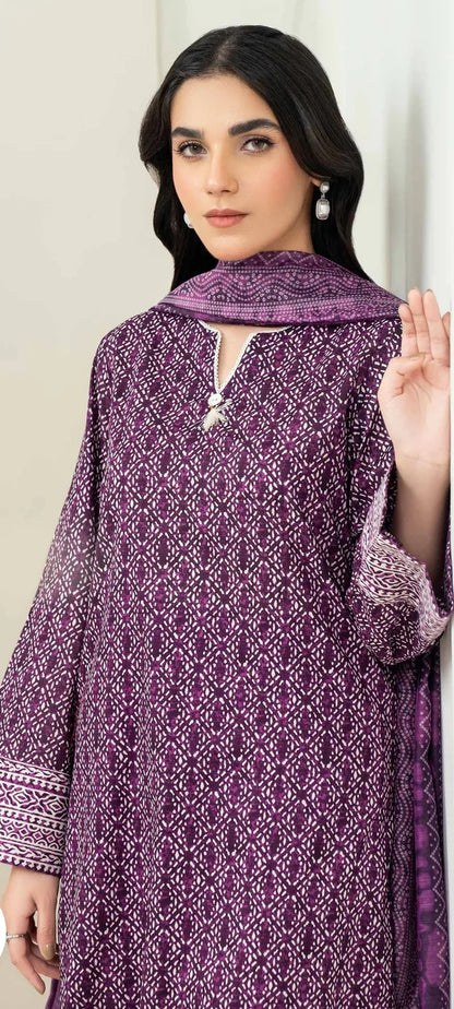 Fancy painted lawn shirt* Fancy lawn voil dubata* *Dyed lawn trouser