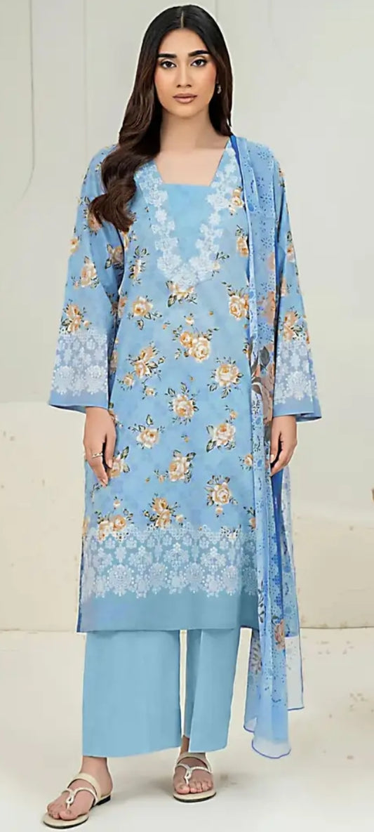 Fancy  painted lawn shirt*
*Fancy lawn voil dubata*
*Dyed lawn trouser