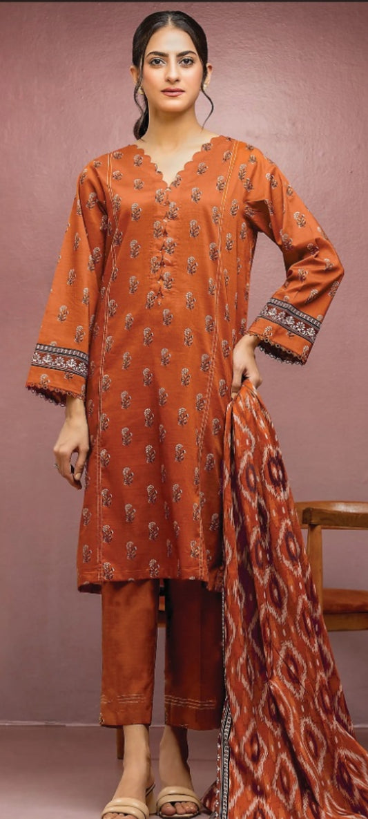 Fancy painted lawn shirt* Fancy lawn voil dubata* *Dyed lawn trouser