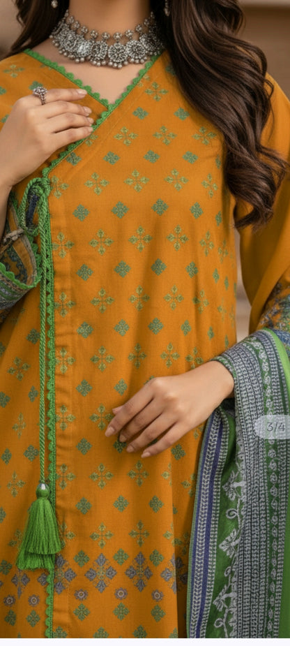 *Fancy pernited lawn shirt* *Jacquard Fancy lawn dubata* *Dyed lawn trouser