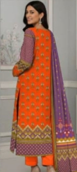 Fancy painted lawn shirt* Fancy lawn voil dubata* *Dyed lawn trouser