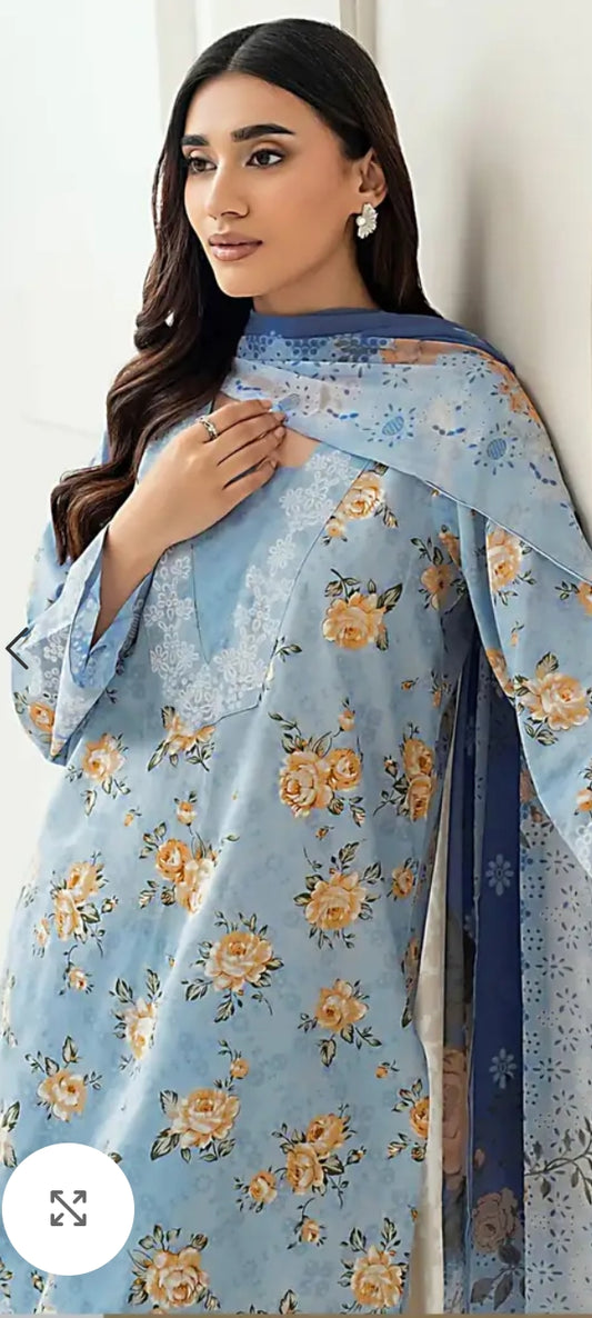 Fancy  painted lawn shirt*
*Fancy lawn voil dubata*
*Dyed lawn trouser