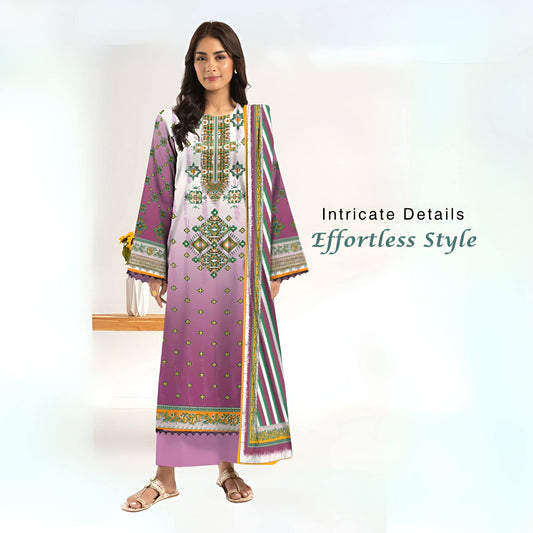 *Fancy pernited lawn shirt* *Jacquard Fancy lawn dubata* *Dyed lawn trouser