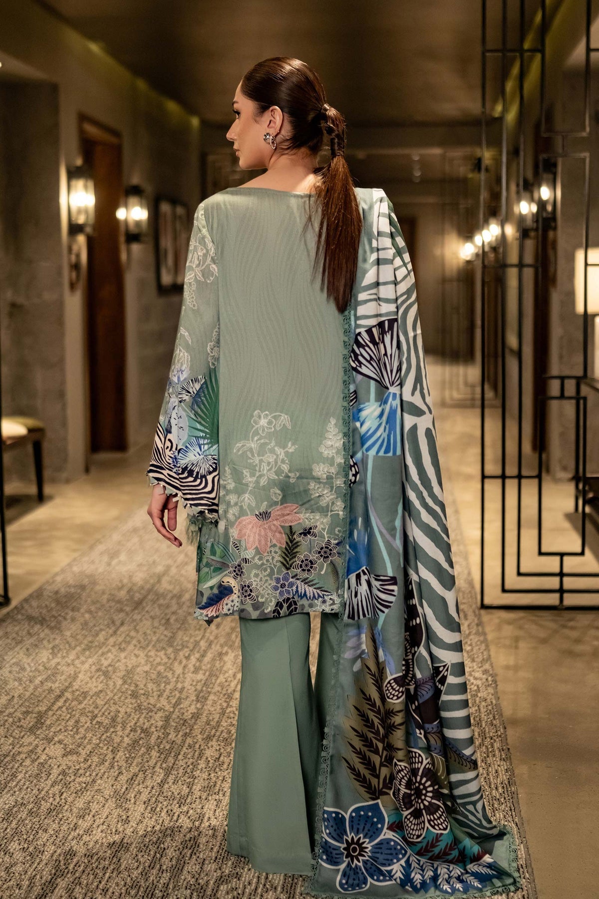 Maria B. 3-PC Unstitched Digital Printed Viscose Collection – Ice Green