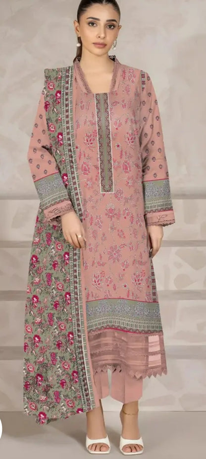 *Fancy printed lawn shirt* *Jacquard Fancy lawn dubata* *Dyed lawn trouser